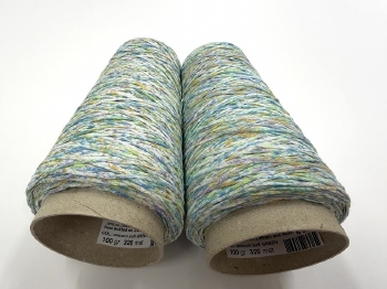 tricotine de cotton psychedelic colors unicorn soft green