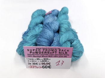 Powdersoft soie  PROMO  -33% reduction promo  3x 85gram  3x 600meter