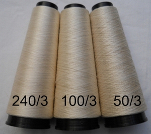 Cordonnet silk Schappe Ecru Naturel  100/3 Nm= 40/2 Nec