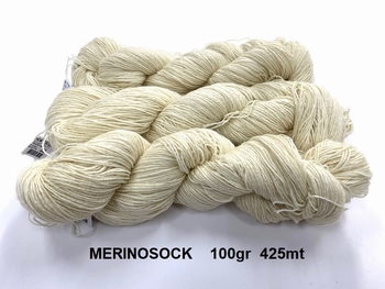 MerinoSock 75/25 Natural Ecru HANK 100gram