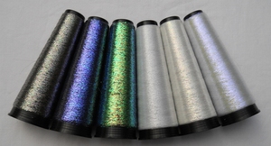 Iriserende draad polyester filament transparant 6 kleuren