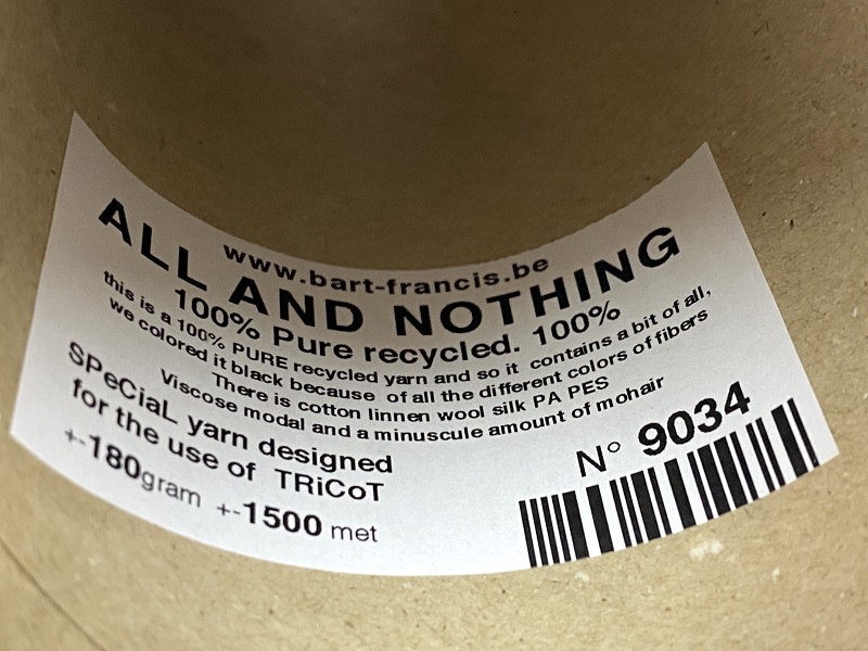 all and nothing  100% pure recycling 100%recycled textiles