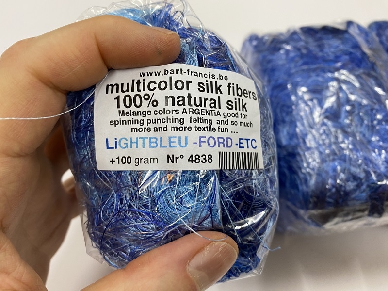 argentia soie fibres  100gram  light bleu ford etc