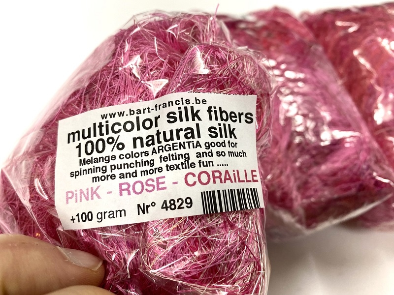 argentia SILK fibers  100gram  pink rose coraille