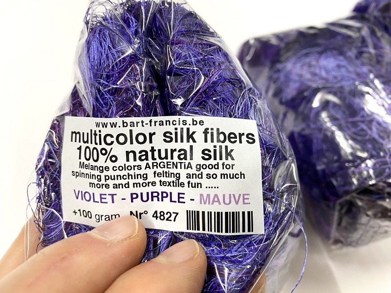 argentia SILK fibers  100gram  violet purple mauve