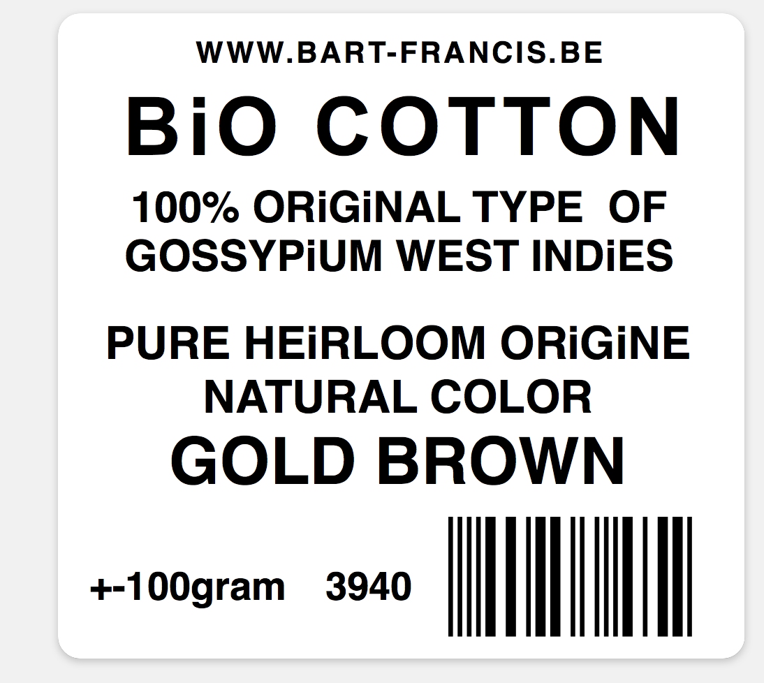 BIO COTTON  100% natural heirloom color golden brown