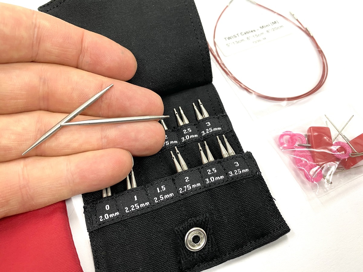 chiagoo knitting needle set in metal SHORTIES mini