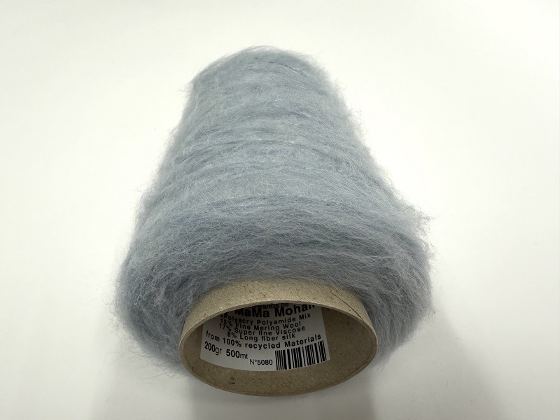 dirty mama mohair  200gram color stromy grey bleu