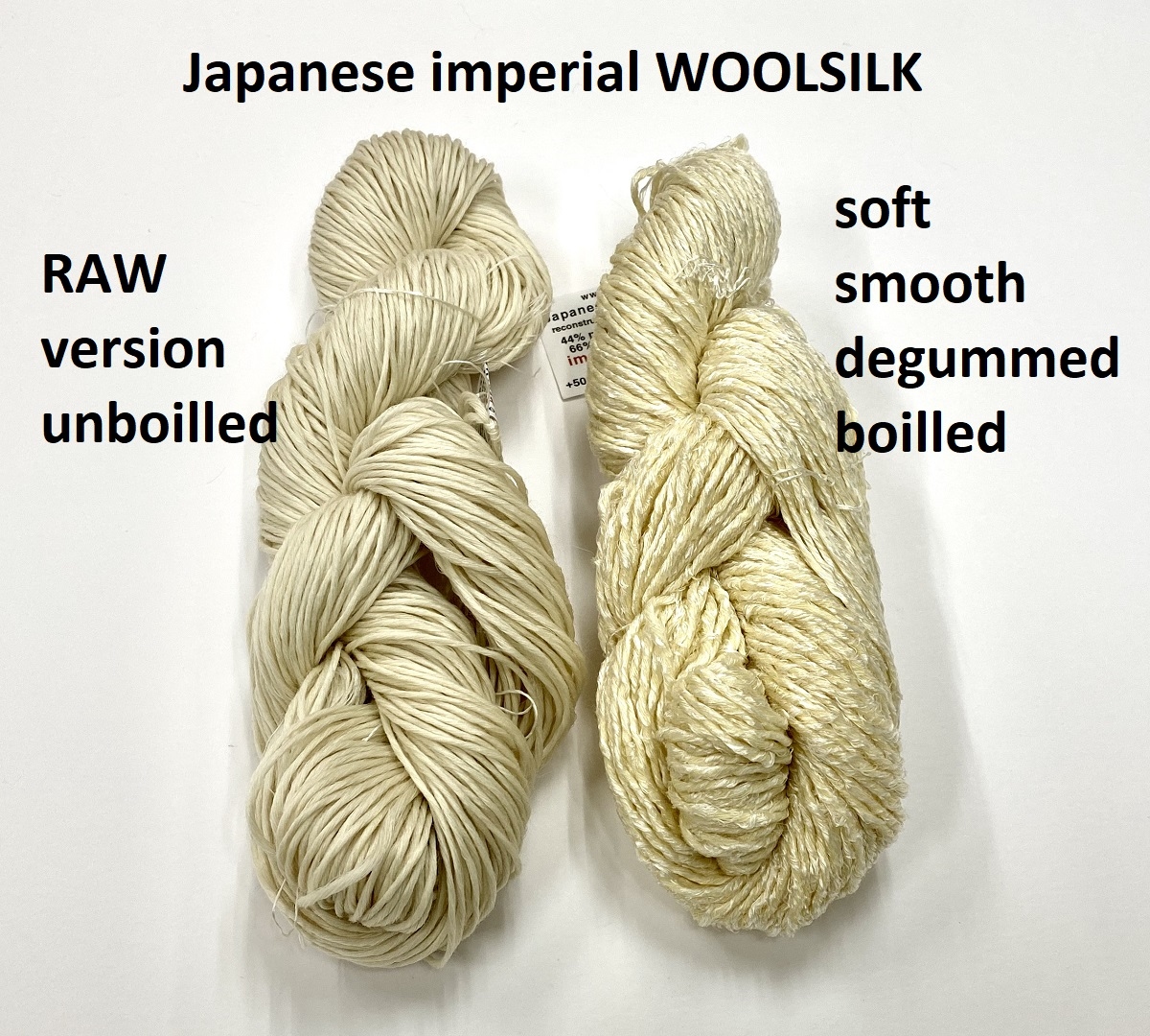 Japanese imperial WOOLSILK  boilled & degummed SOFT