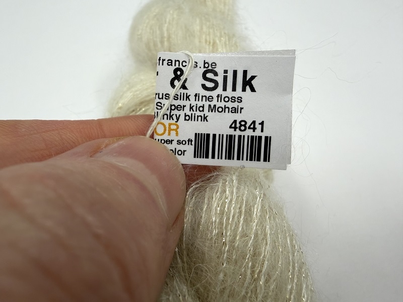 Kid silk Mohair natural color ecru special edition +gold bling bling