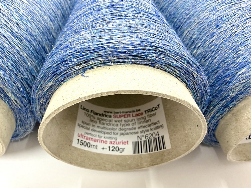 lino flandrica SUPER LACE tricot special color ultramarine  azuriet mix