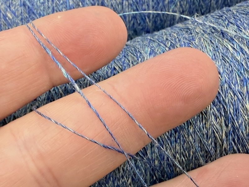 lino flandrica SUPER LACE tricot special color ultramarine  azuriet mix