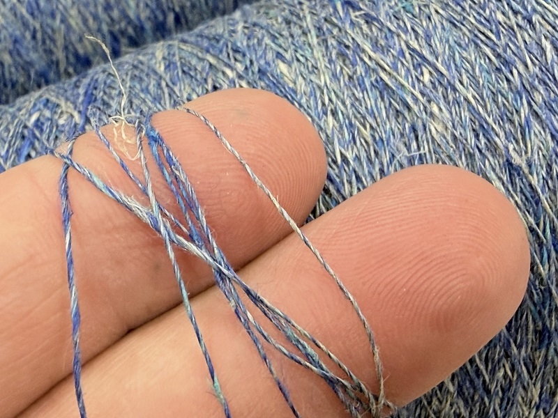 lino flandrica SUPER LACE tricot special color ultramarine  azuriet mix