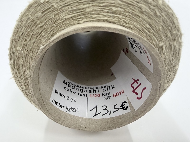 madagashi spintest +-1/20nm 100% pure super madagashi silk single spun  240gram   4800met