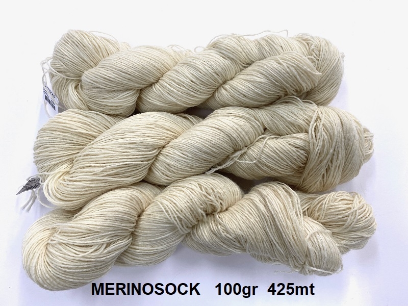MerinoSock 75/25 Natural Ecru HANK 100gram