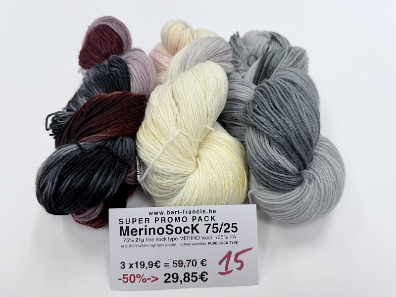 MerinoSock75/25 SUPER PROMO DEAL -50% COLOR 15