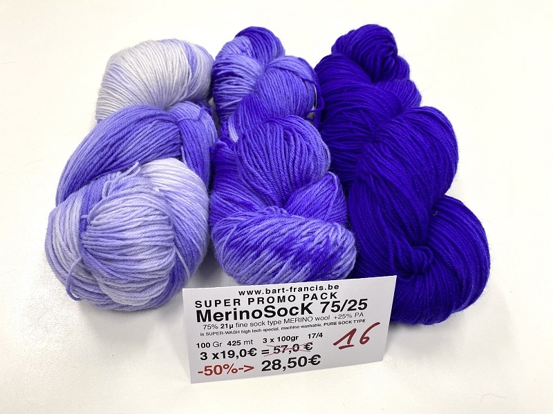 MerinoSock75/25 SUPER PROMO DEAL -50% COLOR 16