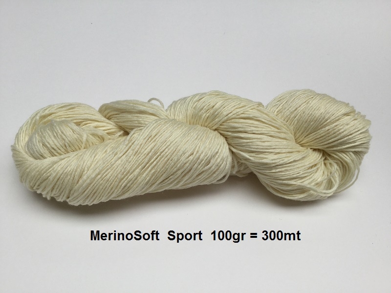 MerinoSoft SPORT (300mete = 100gram) Natural Ecru