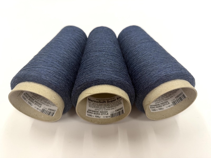 MerinoSoft Super Knit  color melange japanese indigo boro boro style