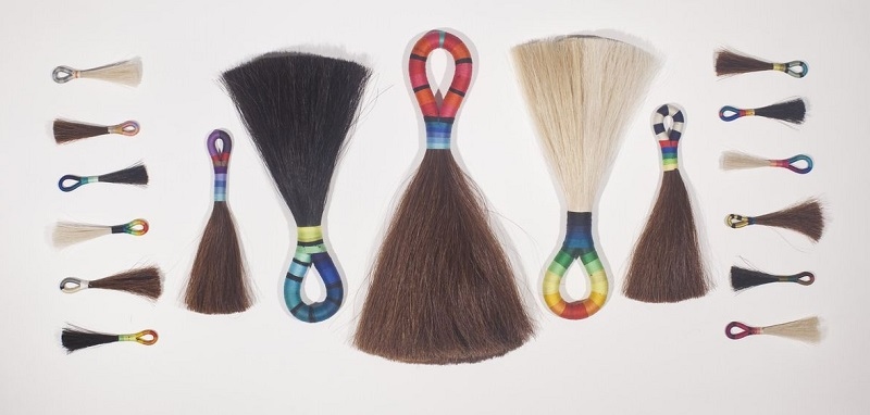Horsehair tail  +28 Cm long special blanc