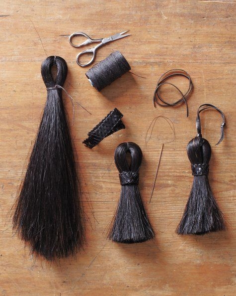 Horsehair tail  +28 Cm long special blanc