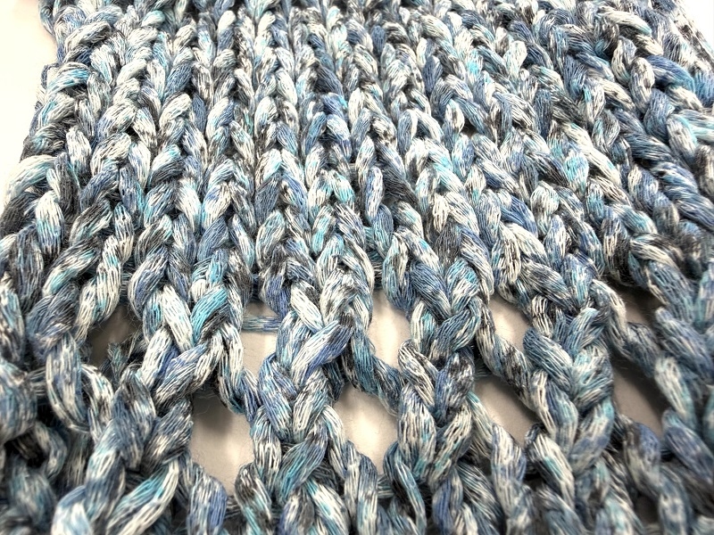 tricotine de cotton psychedelic colors unicorn soft bleu